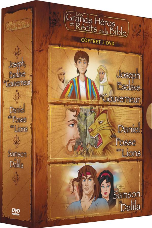 Les Grands Héros et Récits de la Bible - Coffret - Joseph, esclave gouverneur + Daniel et la fosse aux lions + Samson et Dalila [DVD] - flash vidéo
