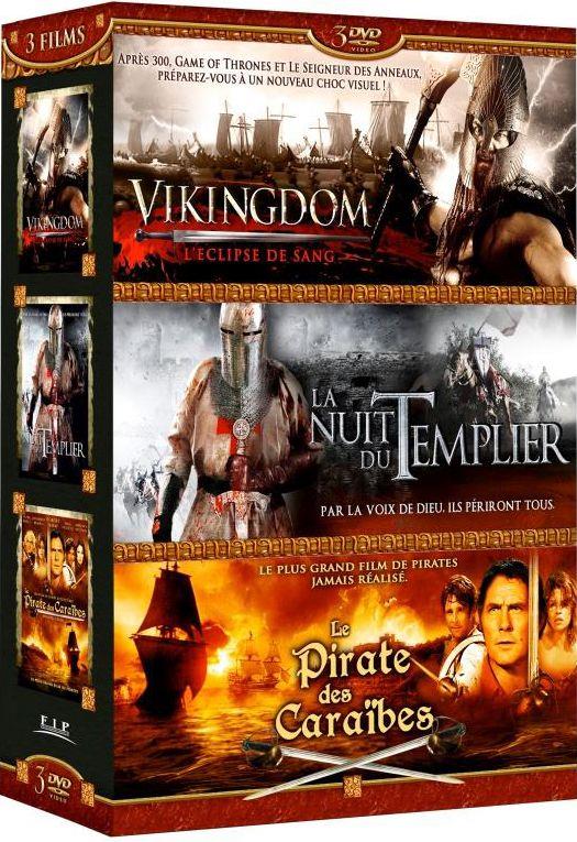 Vikingdom - L'eclipse de sang + La Nuit du Templier + Le Pirate des Caraïbes [DVD] - flash vidéo