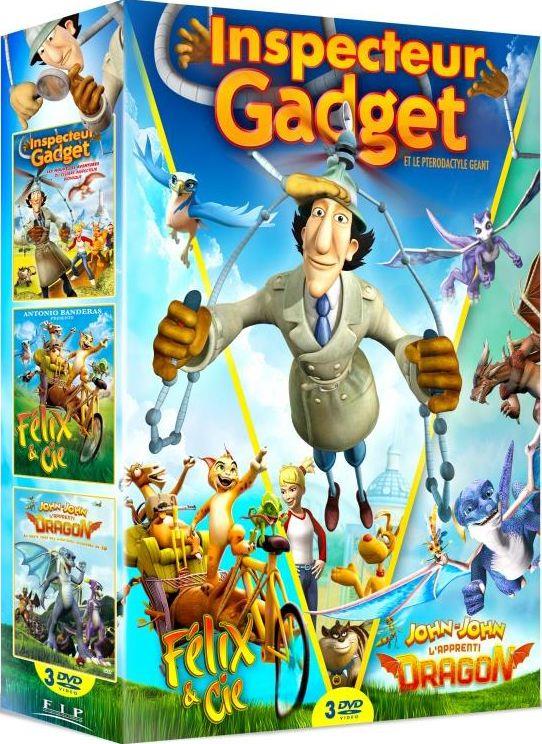 Félix et Cie + Gadget 3D - Inspecteur Gadget et le ptérodactyle géant + John John, l'apprenti dragon [DVD] - flash vidéo