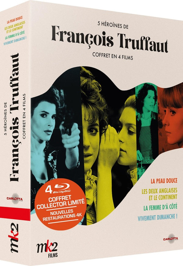 5 héroïnes de François Truffaut - Rétrospective en 4 films : La Peau douce + Les Deux Anglaises et le continent, La Femme d'à côté + Vivement dimanche ! [Blu-ray] - flash vidéo