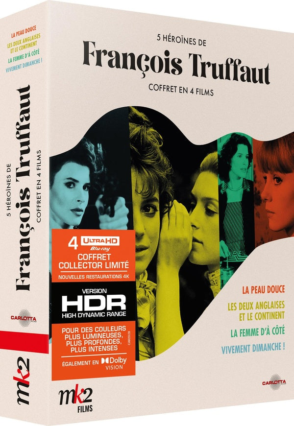 5 héroïnes de François Truffaut - Rétrospective en 4 films : La Peau douce + Les Deux Anglaises et le continent, La Femme d'à côté + Vivement dimanche ! [4K Ultra HD] - flash vidéo