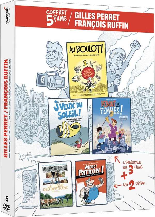 Gilles Perret et François Ruffin - Coffret 5 films : Merci Patron ! + J'veux du soleil + Debout les femmes ! + La Ferme des Bertrand + Au boulot ! [DVD]