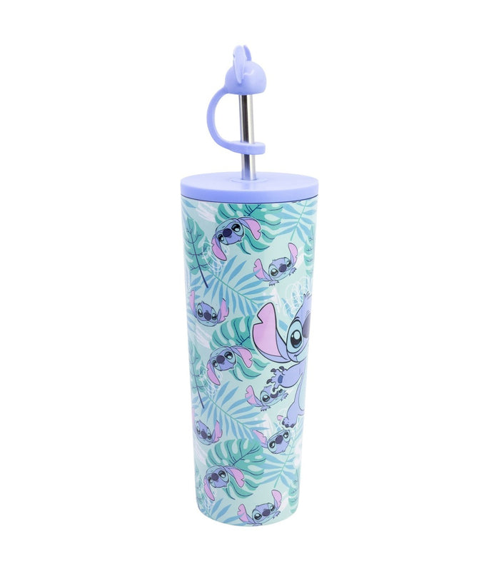 Stor - Lilo et Stitch - Gobelet Isotherme en Acier Inoxydable avec Paille et couvercle 3D "Stitch Aloha" 770ml