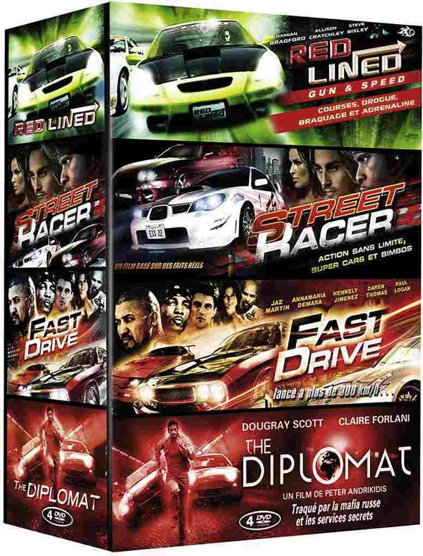 Coffret Action Drive : Red Lined - Gun & Speed + Street Racer + Fast Drive + The Diplomat [DVD]