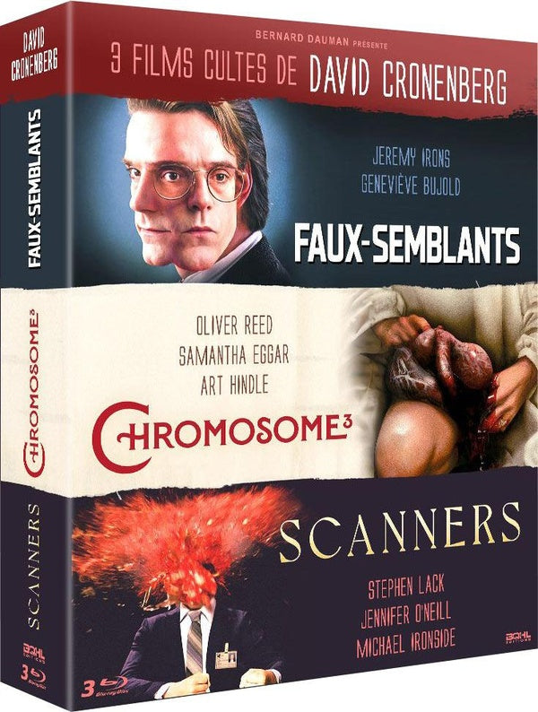 3 films cultes de David Cronenberg : Scanners + Chromosome 3 + Faux semblants [Blu-ray] - flash vidéo