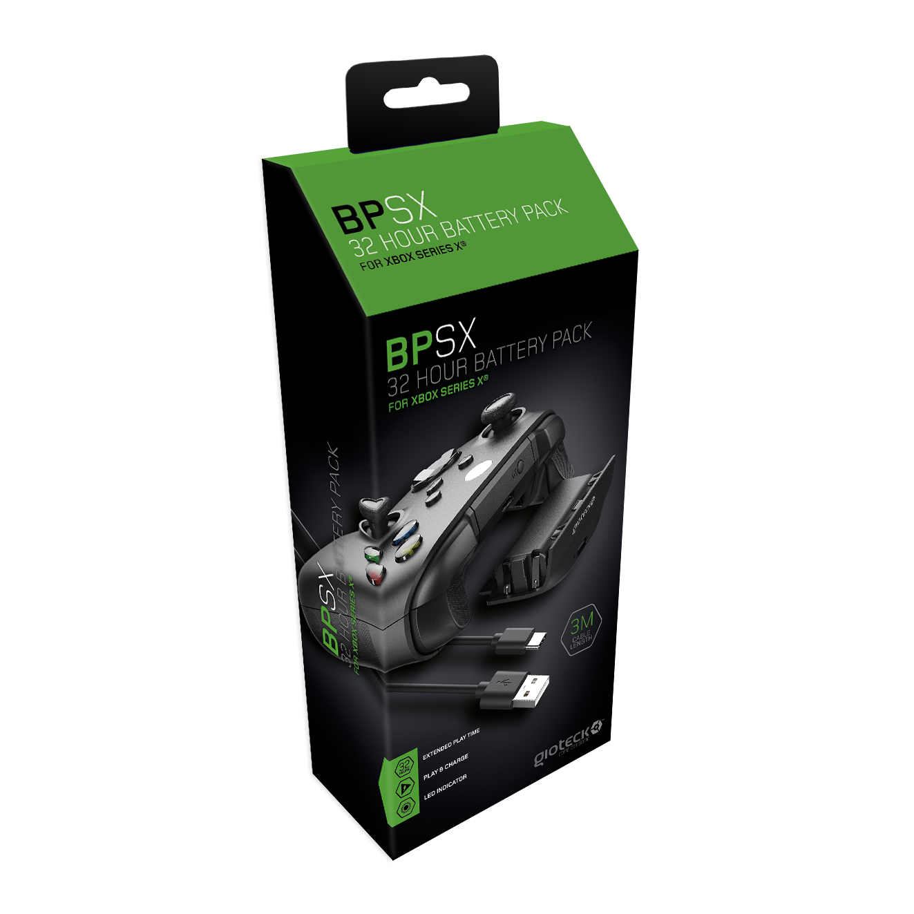 Gioteck - Pack de batterie BPSX noir pour Xbox Series - flash vidéo
