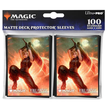 Ultra Pro - Magic: The Gathering - Universes Beyond: Final Fantasy - Sachet de 100 protèges cartes standard Cloud, Ex-SOLDIER (63 x 89 mm)