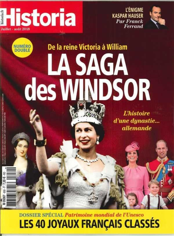 Historia mensuel N°859/860 La saga des Windsor   - juillet/août 2018