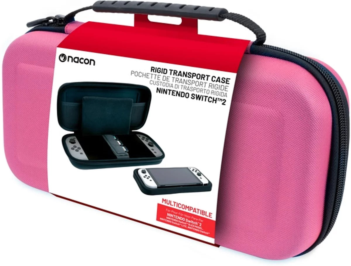 Pochette de transport rigide rose pour Nintendo Switch 2