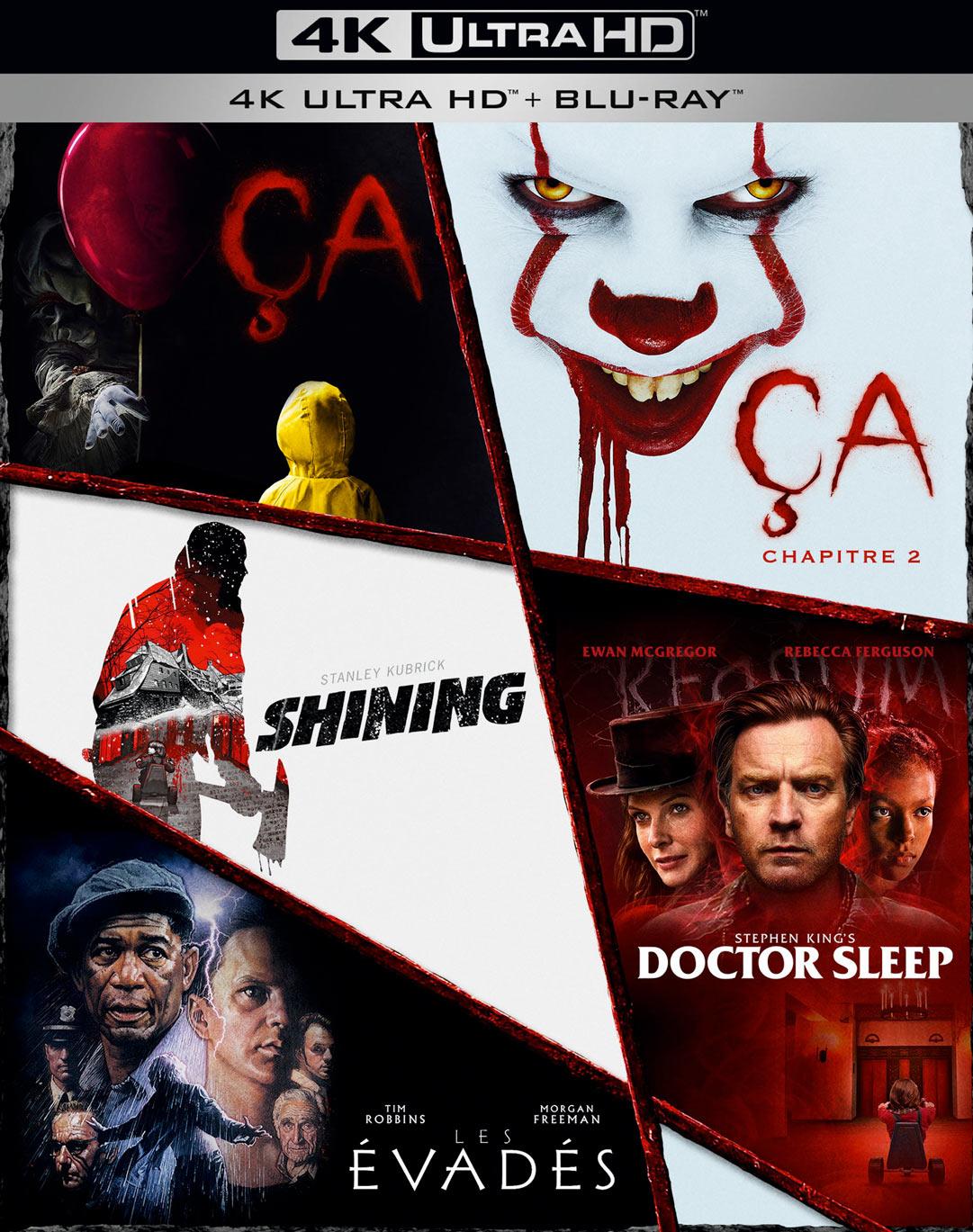 Coffret Stephen King : Les Évadés + ÇA + Ça - Chapitre 2 + Shining + Doctor Sleep [4K Ultra HD]