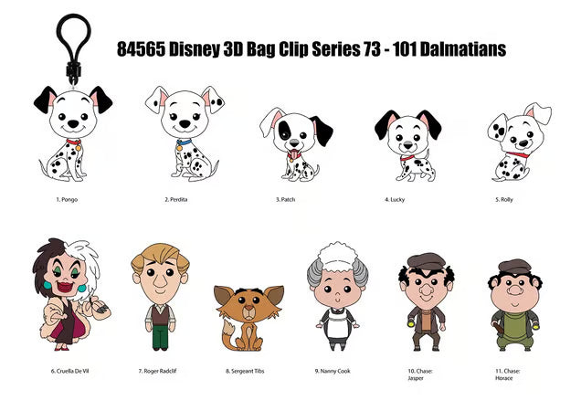 Disney - Les 101 Dalmatiens - Assortiment en blind bag de figurines de sac de collection en mousse (Série 72) (24 pcs)