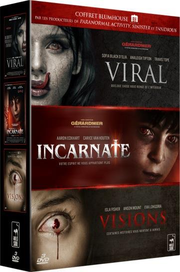 Coffret Blumhouse : Viral + Incarnate + Visions [DVD]