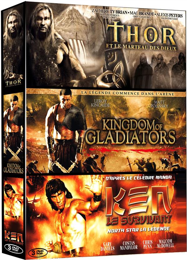 Epique - Coffret 3 films : Thor et le marteau des Dieux + Kingdom of Gladiators + Ken le survivant [DVD]