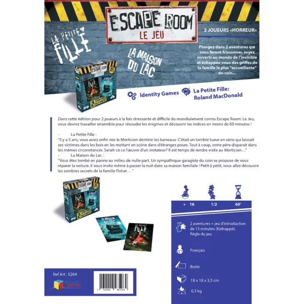 Escape Room : Coffret 2 joueurs – Spécial Horreur