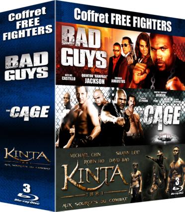Free Fighters - Coffret 3 films : The Cage + Kinta 1881 - Aux sources du combat + Bad Guys [Blu-ray]