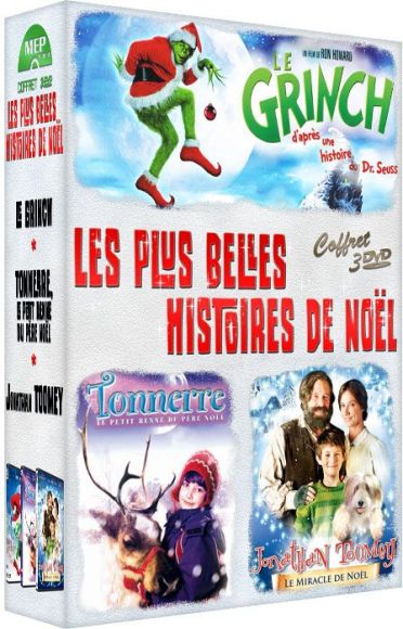 Les Plus belles histoires de Noël - Coffret 3 films : Le Grinch + Tonnerre, le petit renne du Père Noël + Jonathan Toomey - Le miracle de Noël [DVD]