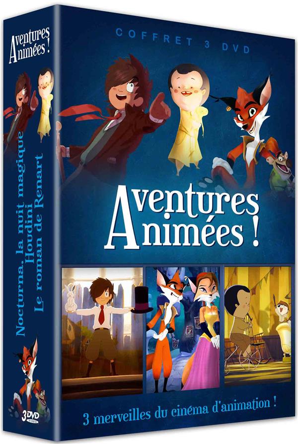 Aventures animéeés ! : Nocturna, la nuit magique + Houdini + Le roman de Renart [DVD] - flash vidéo