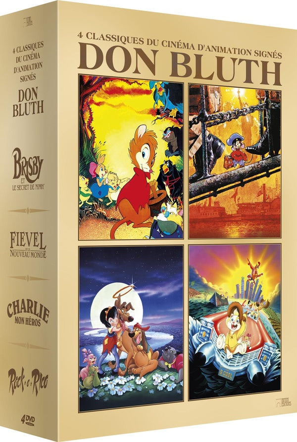 Don Bluth - Coffret 4 films : Brisby et le secret de NIMH + Fievel et le Nouveau Monde + Charlie mon héros + Rock-O-Rico [DVD]