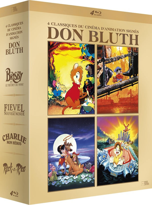 Don Bluth - Coffret 4 films : Brisby et le secret de NIMH + Fievel et le Nouveau Monde + Charlie mon héros + Rock-O-Rico [Blu-ray]