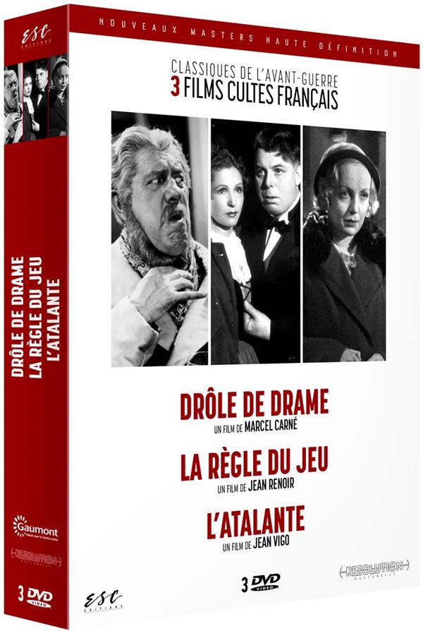 Classiques de l'avant-guerre : Drôle de Drame + La règle du Jeu + L'Atalante [DVD]