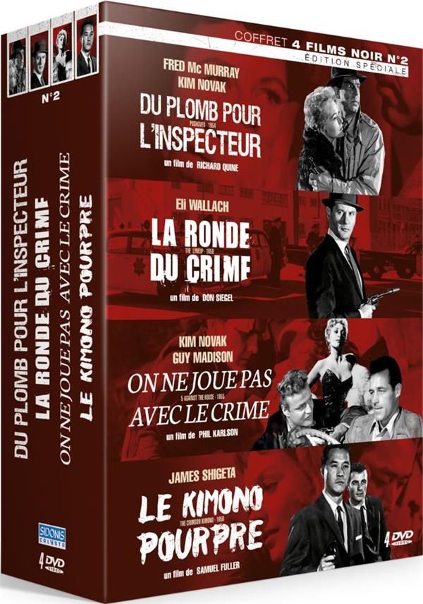 Coffret Films Noirs N°2 : Du plomb pour l'inspecteur + La Ronde du crime + On ne joue pas avec le crime + Le Kimono pourpre [DVD] - flash vidéo