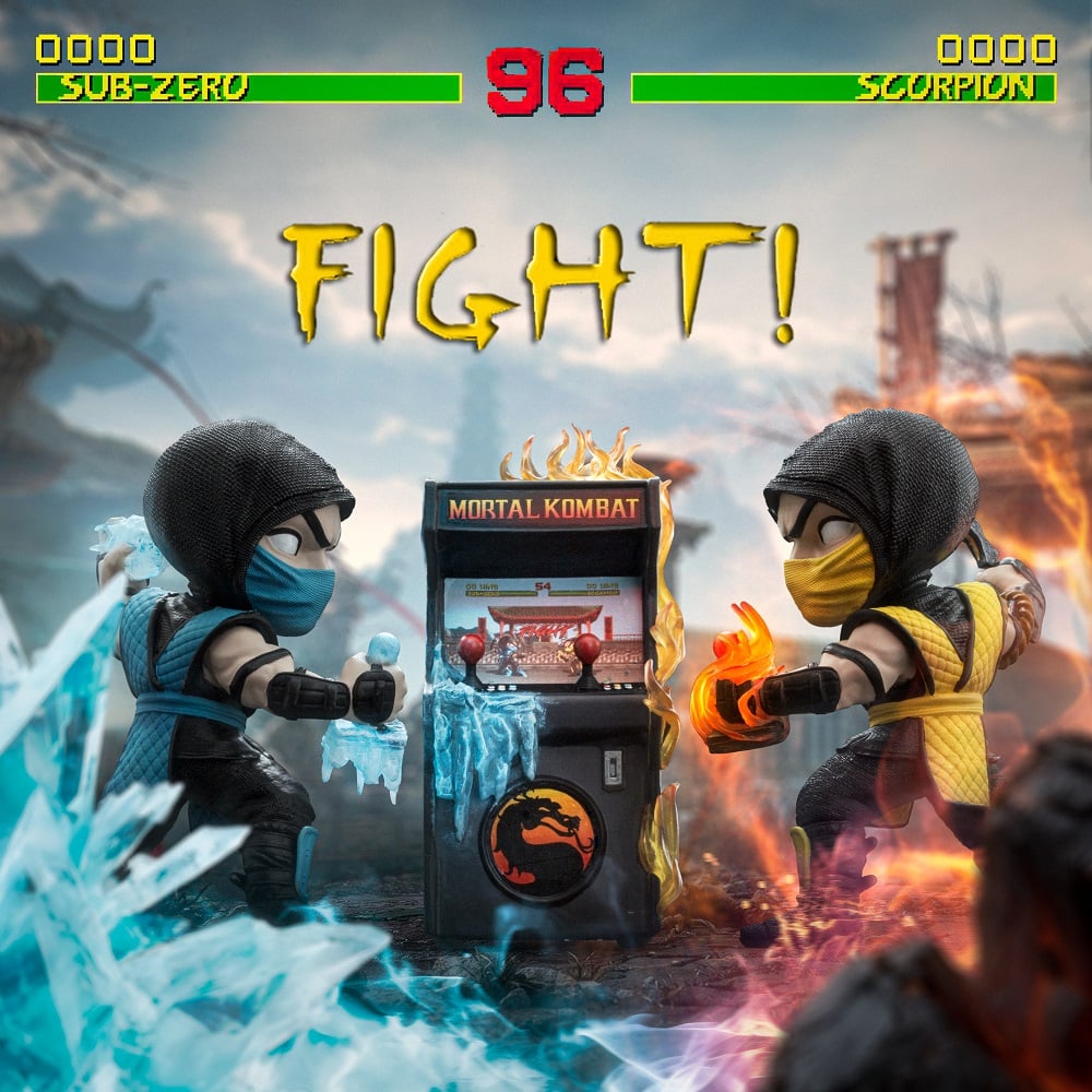 Iron Studios - MiniCo - Mortal Kombat – Scorpion vs Subzero Arcade Statue 16cm - flash vidéo