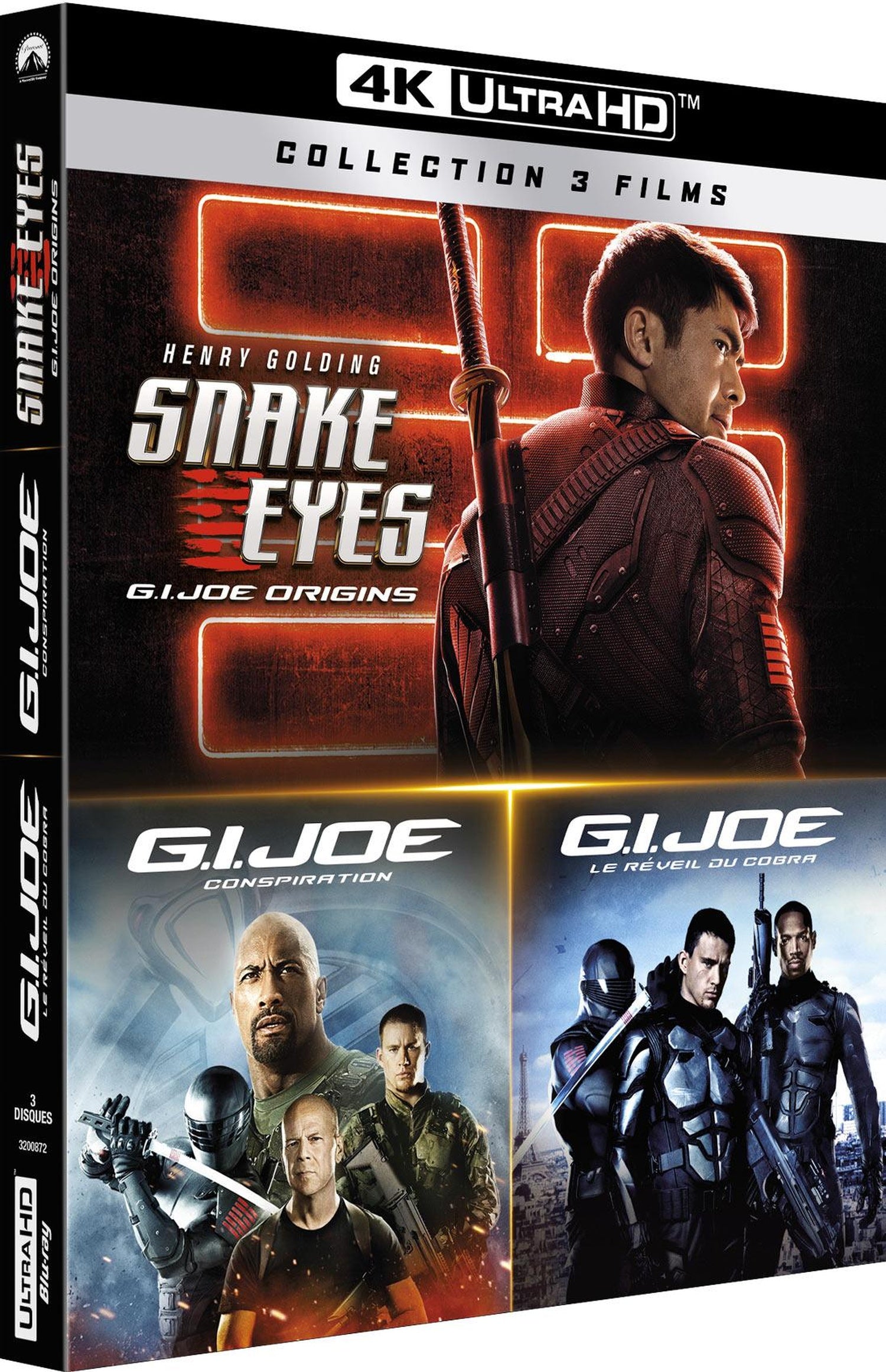 Collection 3 films : Snake Eyes : G.I. Joe Origins + G.I. Joe : Conspiration + G.I. Joe : Le Réveil du Cobra [4K Ultra HD]
