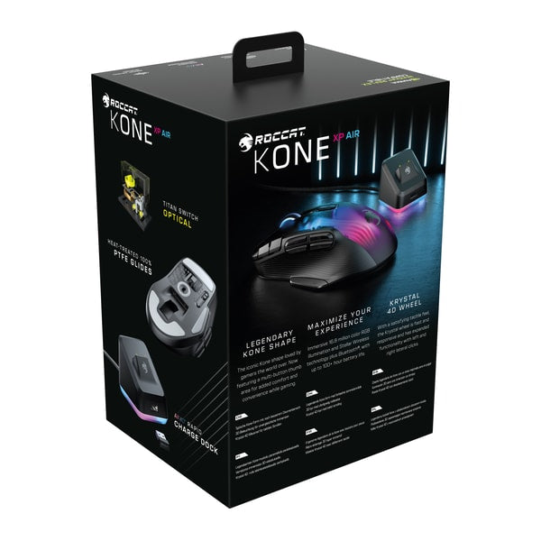 Souris sans fil avec station de charge - Stellar Wireless + Bluetooth/USB-A  - ROCCAT - Kone XP Air - Noir - Roccat