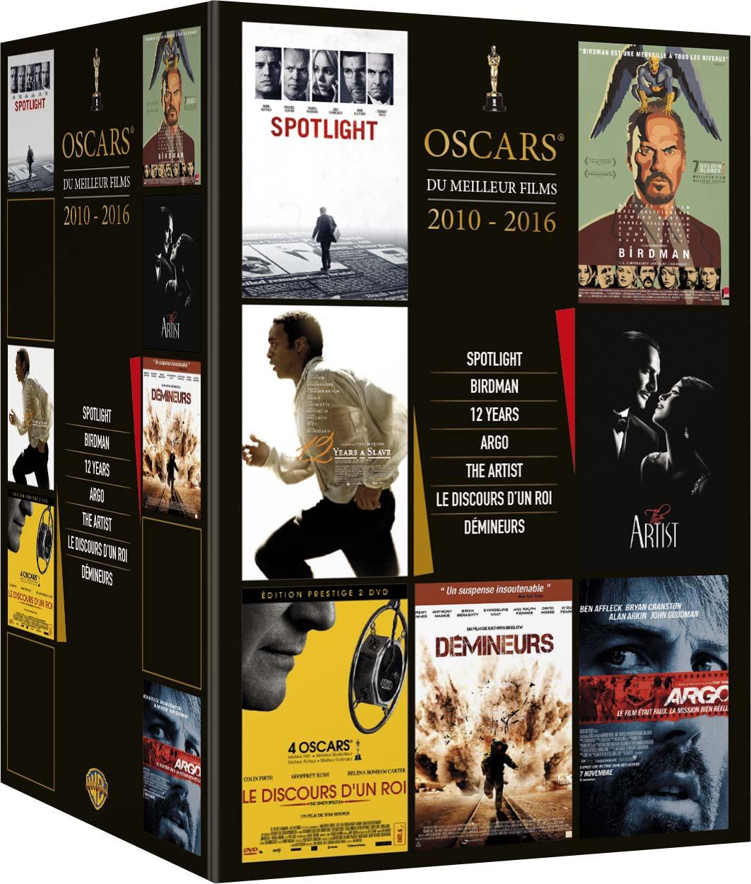Oscars du meilleur film 2010 - 2016 : Spotlight + Birdman + 12 Years A Slave + Argo + The Artist + Le discours d'un roi + Démineurs [DVD]
