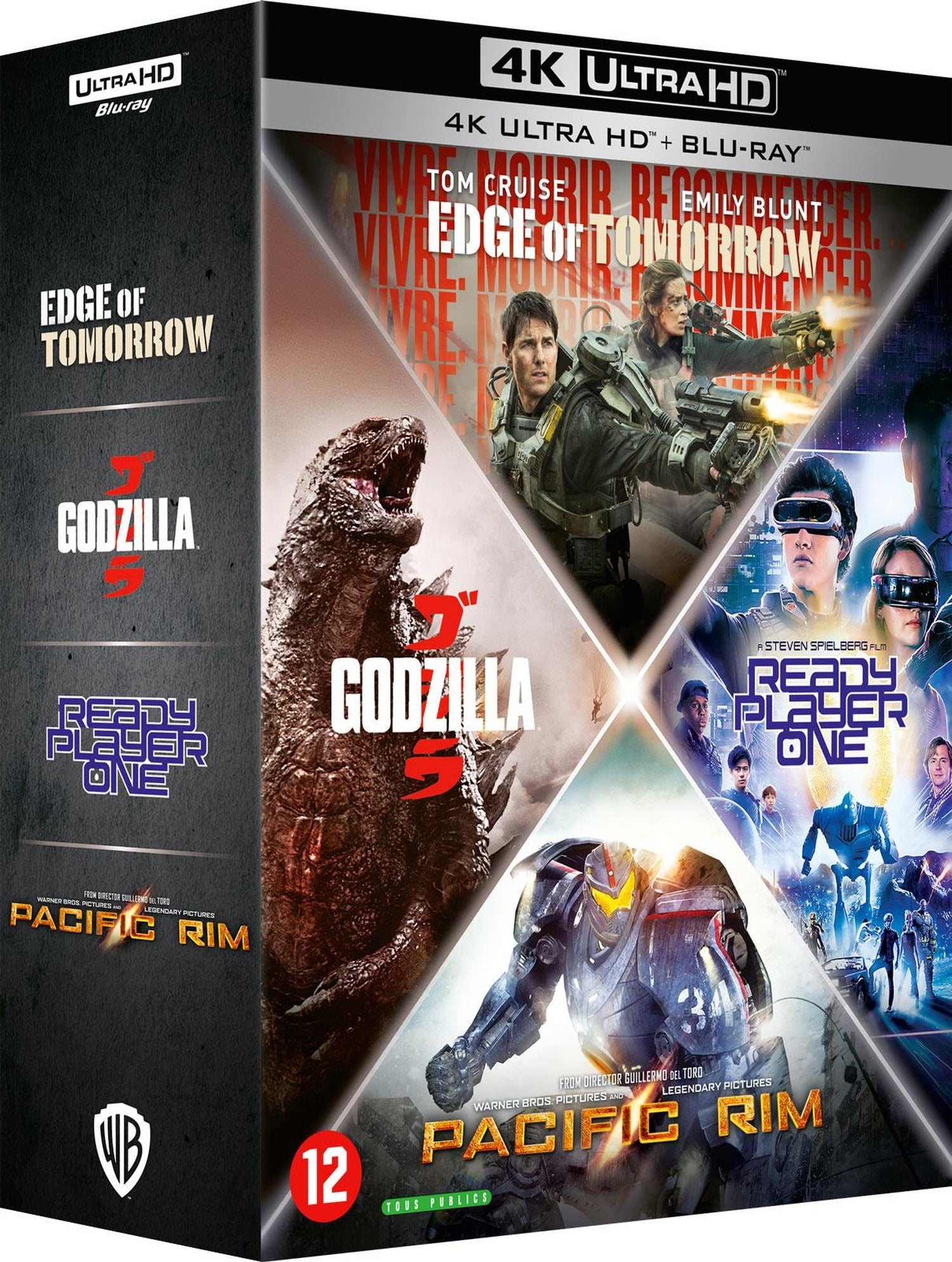 Action - Coffret : Edge of Tomorrow + Ready Player One + Pacific Rim + Godzilla [4K Ultra HD]