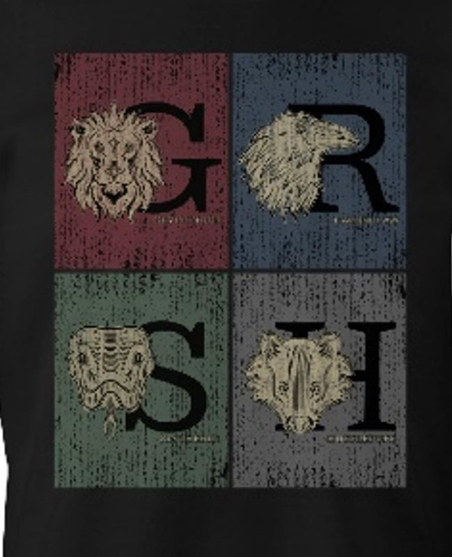 Harry Potter - T-Shirt Noir Poudlard Grunge - S