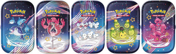 Pokémon TCG - Scarlet & Violet - Paldean Fates Mini Tin (Maushold / Smoliv / Tinkatink / Finizen / Flamigo - 1x random mini tin) - flash vidéo
