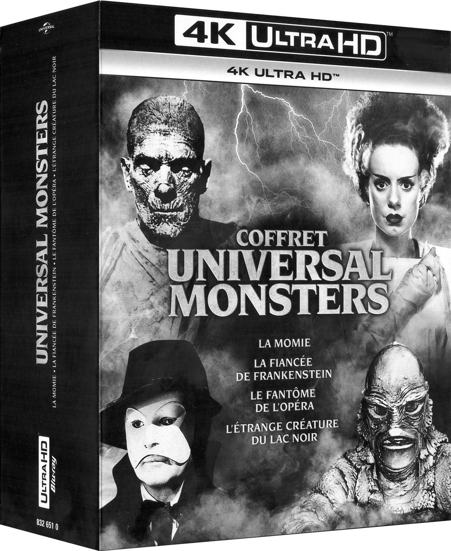 Coffret Universal Monsters : La Momie + La Fiancée de Frankenstein + Le Fantôme de l'Opéra + L'Étrange Créature du Lac Noir [4K Ultra HD]
