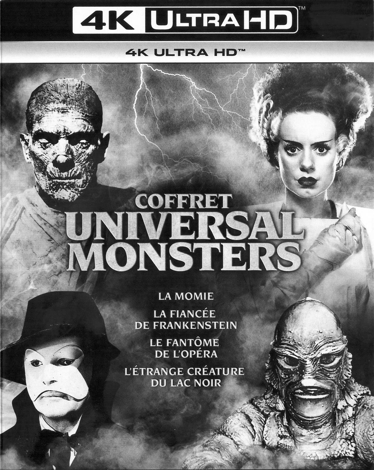 Coffret Universal Monsters : La Momie + La Fiancée de Frankenstein + Le Fantôme de l'Opéra + L'Étrange Créature du Lac Noir [4K Ultra HD]