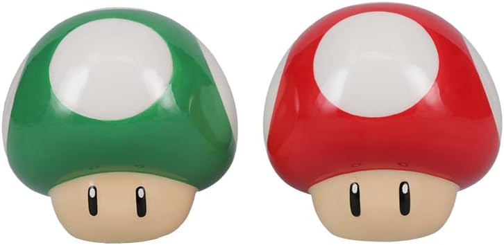 Nintendo - Super Mario - Salière et poivrière en céramique Champignons - flash vidéo