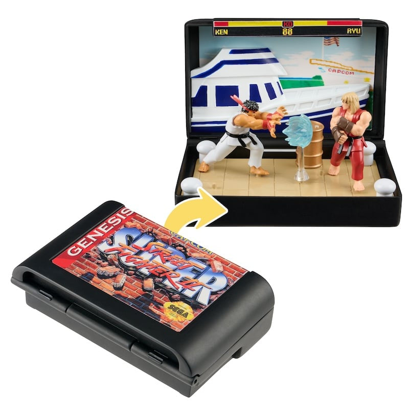 Console Heroes - Mega Drive - Street Fighter II (Ken Stage) Diorama 7cm