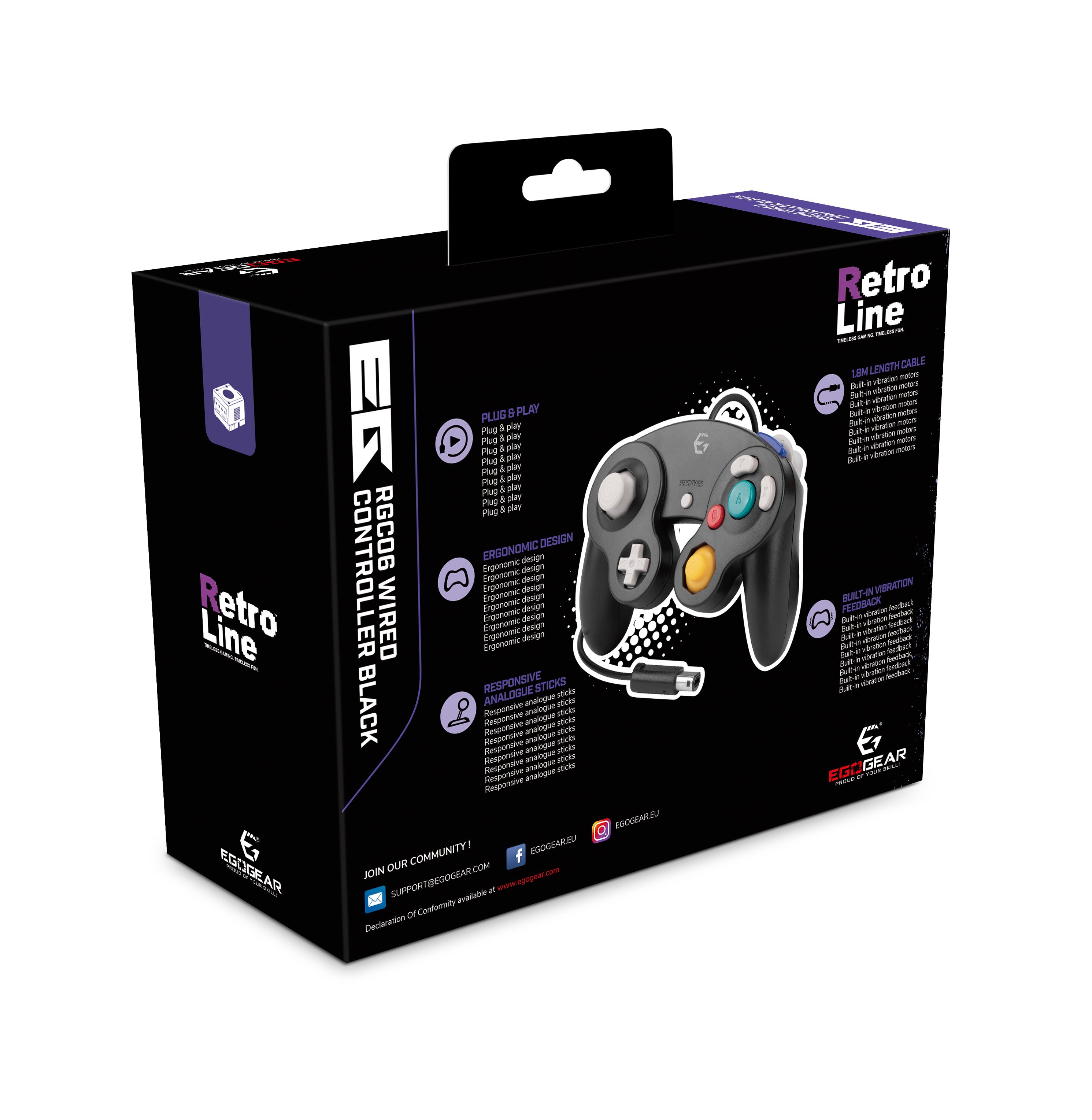 EgoGear - Manette filaire RGC06 Noire pour GameCube