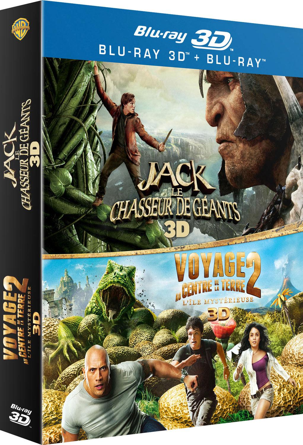 Jack et le chasseur de géants 3D + Voyage au centre de la Terre 2, l'île mystérieuse 3D [Blu-ray 3D]