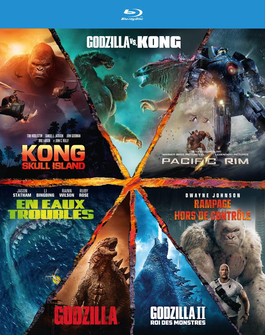 Godzilla + Godzilla : Roi des monstres + Kong : Skull Island + Godzilla vs Kong + Rampage - Hors de contrôle + En eaux troubles + Pacific Rim [Blu-ray]