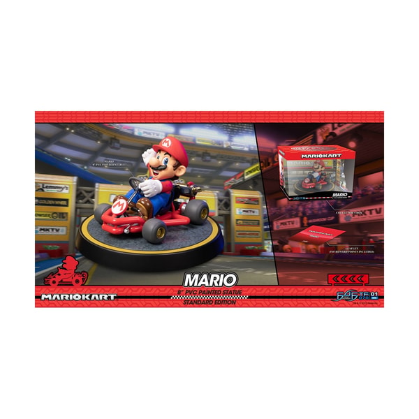 First 4 Figures - Mario Kart - Mario Statue Edition Standard 19cm - flash vidéo