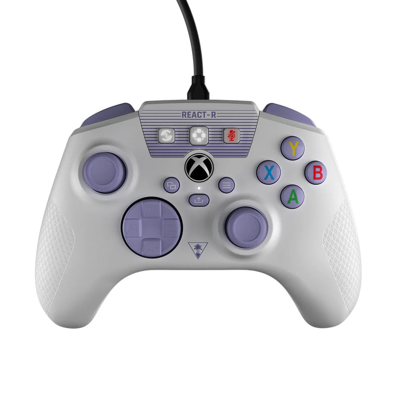 Turtle Beach - Manette de jeu filaire REACT-R Blanche et Violette pour Xbox Series X|S, Xbox One et Windows 10/11