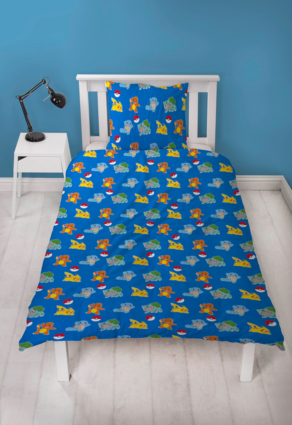 Pokémon - Parure de lit en microfibre Pikachu et Starter 1G V (140x200cm + 63x63cm) - flash vidéo