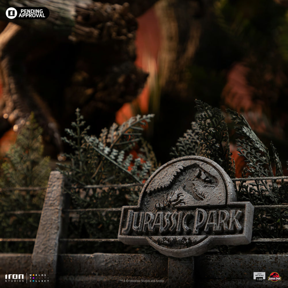 Iron Studios - Demi Art Scale 1/20 - Jurassic Park - T-Rex Chase Statue 60cm - flash vidéo