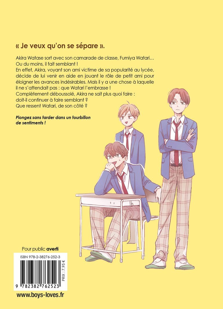 Je ne veux pas rompre ! - Tome 01 - Livre (Manga) - Yaoi - Hana Collection