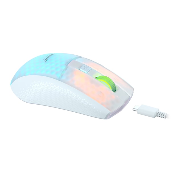 Roccat - Souris de jeu optique RGB sans-fil et légère Burst Pro Air Blanche - flash vidéo