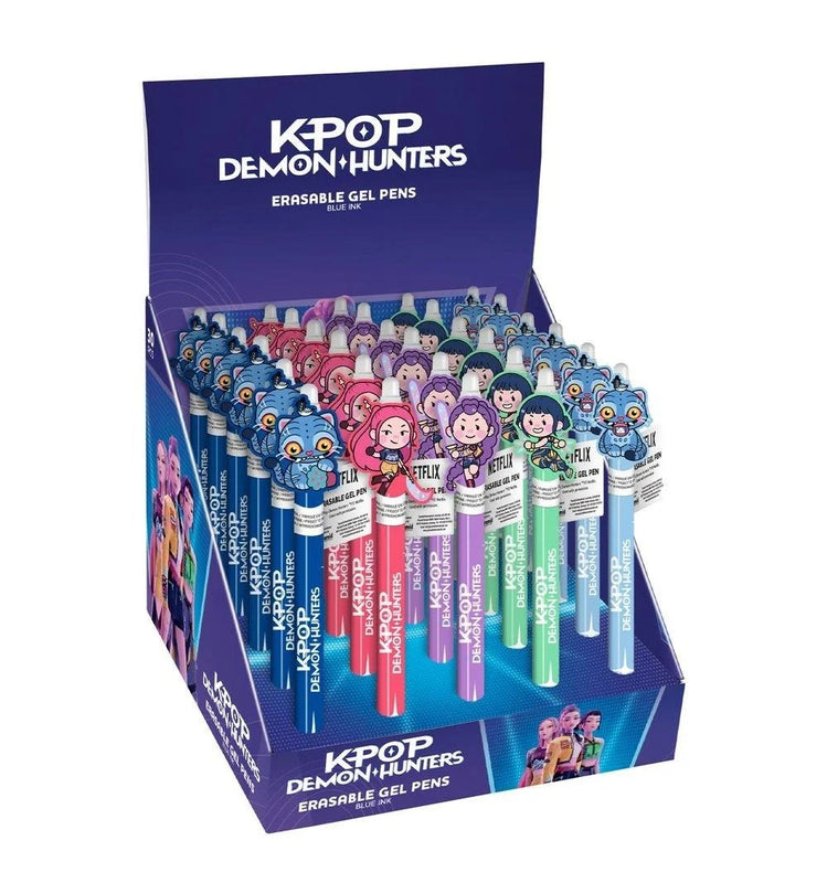 KPop Demon Hunters - Stylo gel effaçable avec clip rétractable - Présentoir de 30 pièces