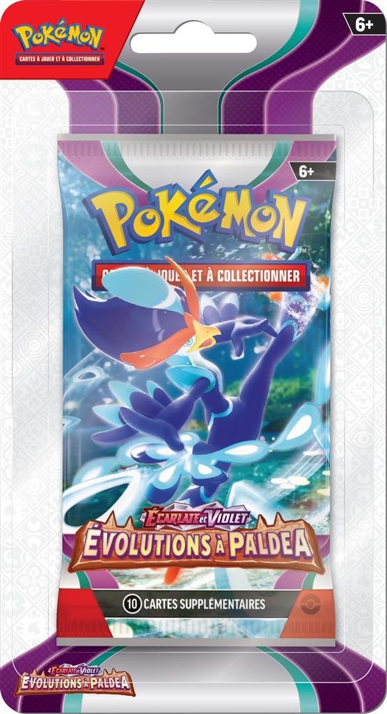 Pokémon JCC - Écarlate et Violet - Pack de Booster Blister Évolutions à Paldea (1 Booster aléatoire) - flash vidéo