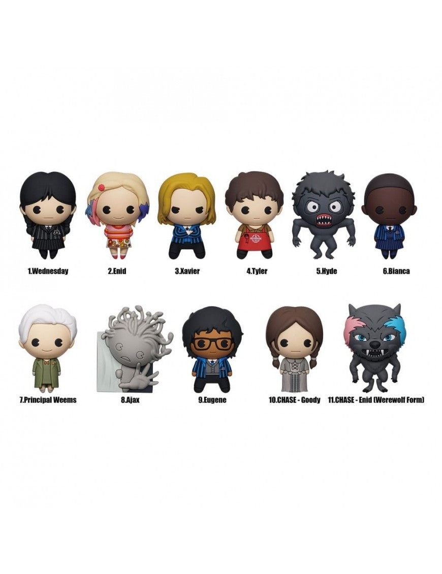 Mercredi - Assortiment en blind box de figurines de sac de collection Mercredi en mousse (Série 1) (24 pcs) - flash vidéo