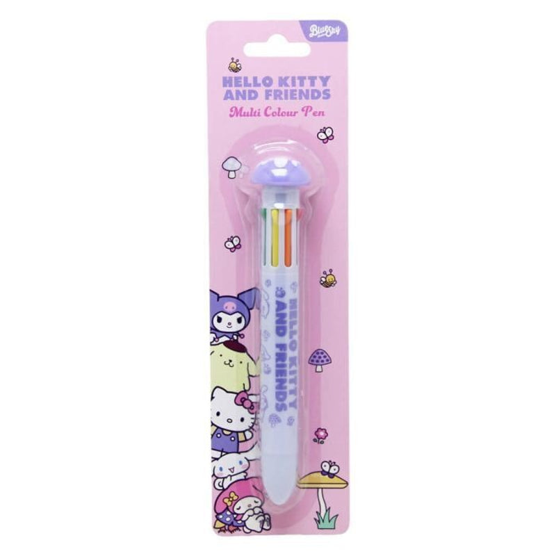 Hello Kitty et ses amis - Stylo à bille 8 couleurs champignon