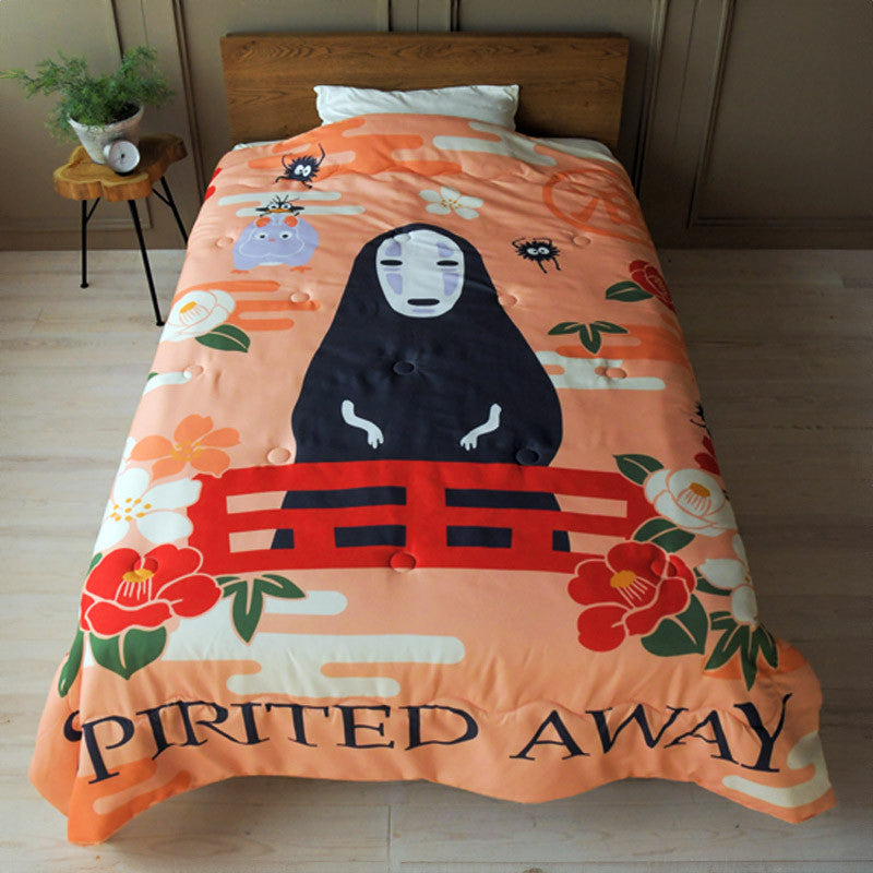 Ghibli - Le Voyage de Chihiro - Housse de couette Natsu No Face avec des fleurs